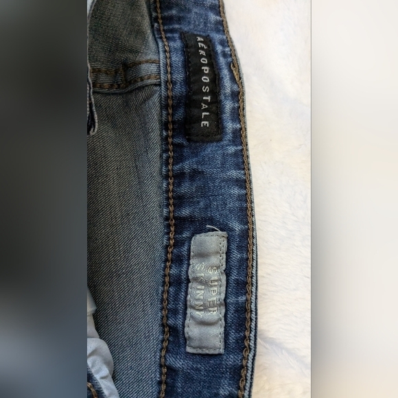 Men's Aeropostale Super Skinny Dark Denim Faded Wash Distressed Size 30 👖🔥 - Picture 11 of 11